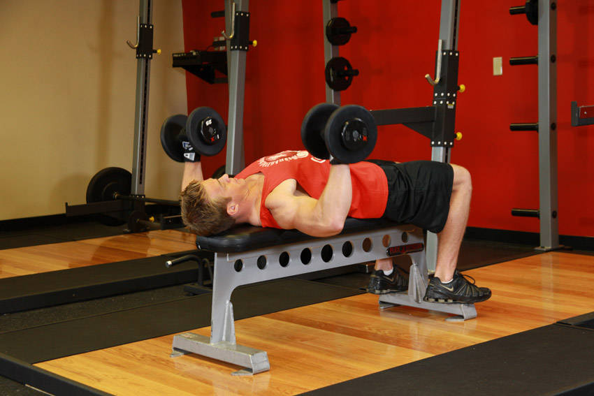 Flat dumbbell press