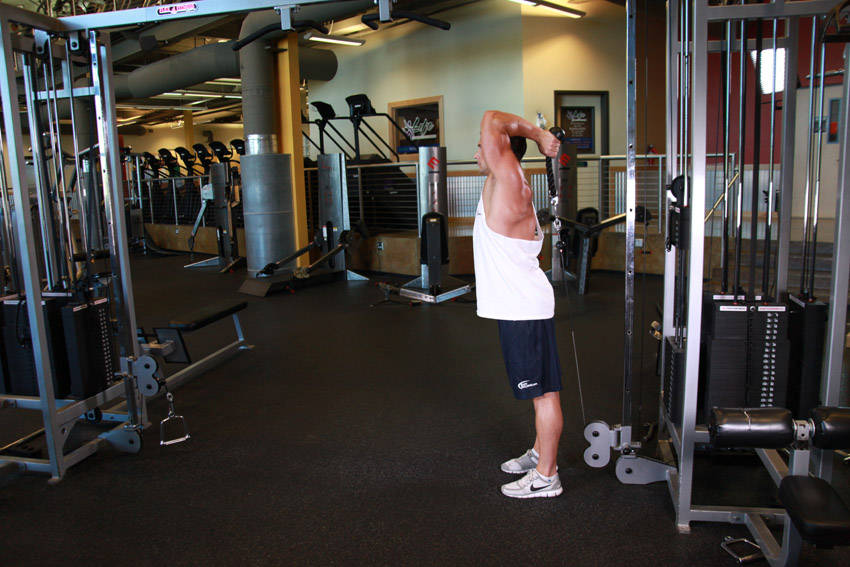Overhead cable triceps extension