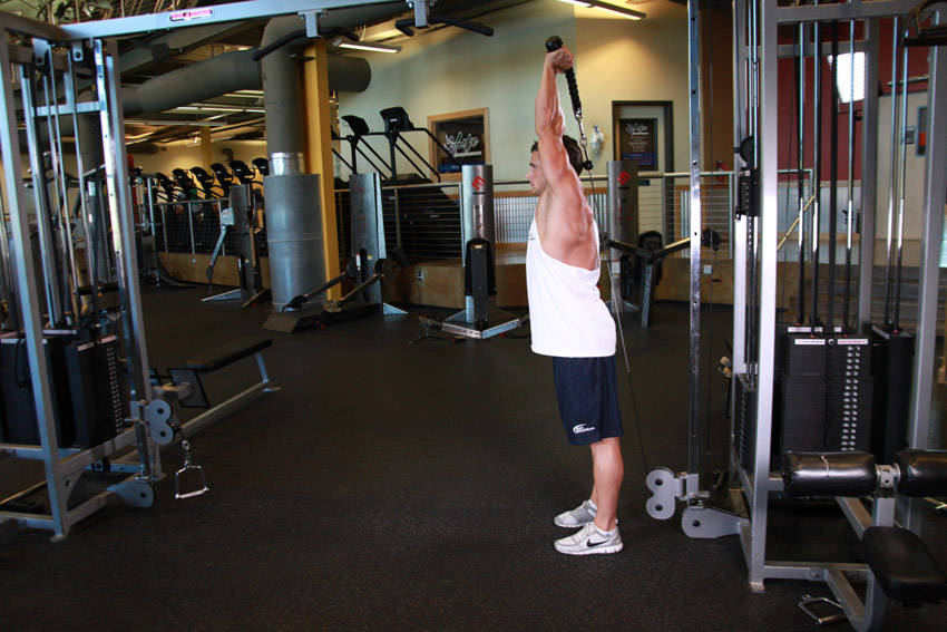 Overhead cable triceps extension — demonstration image 2