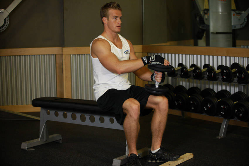 Dumbbell Seated One-Leg Calf Raise — demonstration image 2