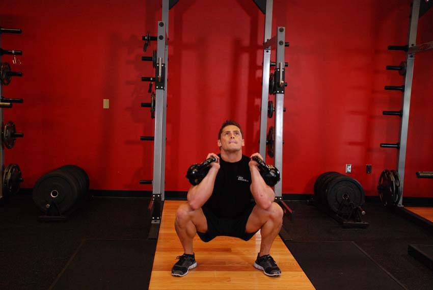 Front Squats With Two Kettlebells — demonstration image 2