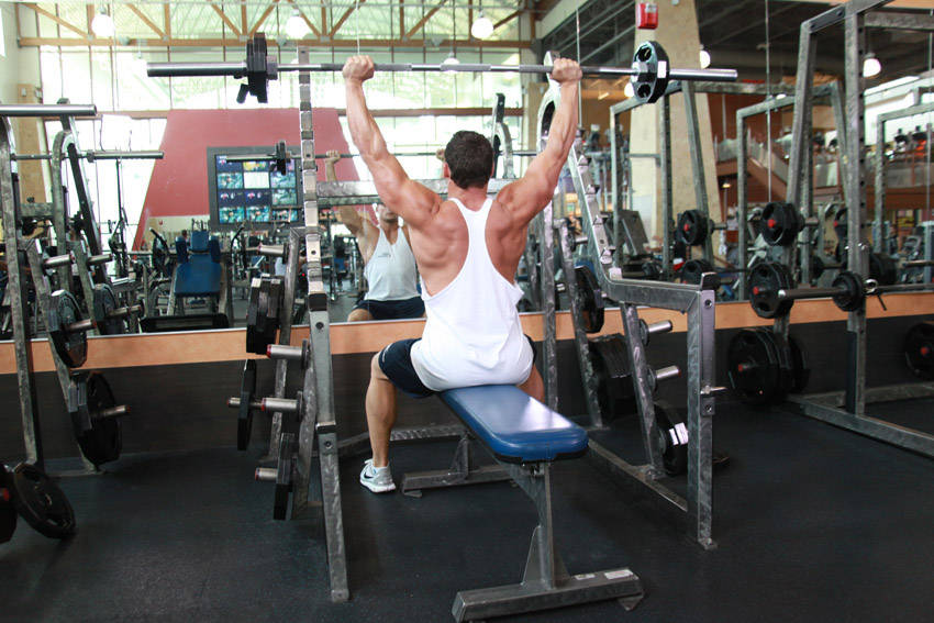 Seated Barbell Military Press — demonstration image 2
